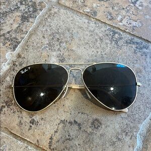 Ray-Ban P Aviator Sunglasses with Gold Frame